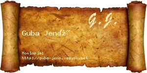 Guba Jenő névjegykártya